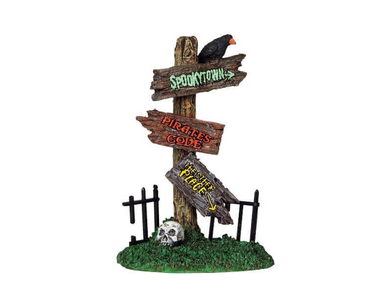 lemax-spooky-signposts-accessoire-miniature-panneaux-spooky-town image 1