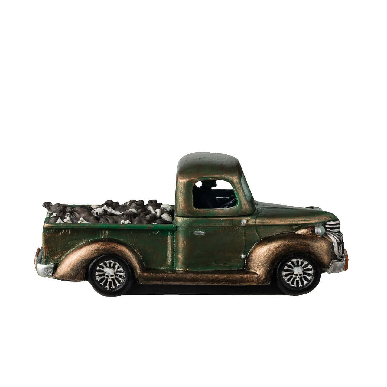 lemax-spookytown-garbage-truck-camion-poubelle-squelette-halloween image 4