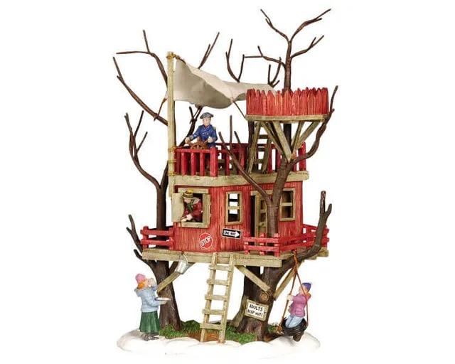 lemax-adults-keep-out-treehouse-cabane-dans-les-arbres-miniature image 1
