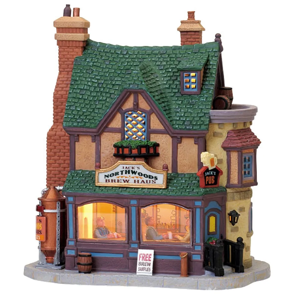 lemax-jack-s-northwoods-brew-haus-maison-miniature-lumineuse-brasserie image 1