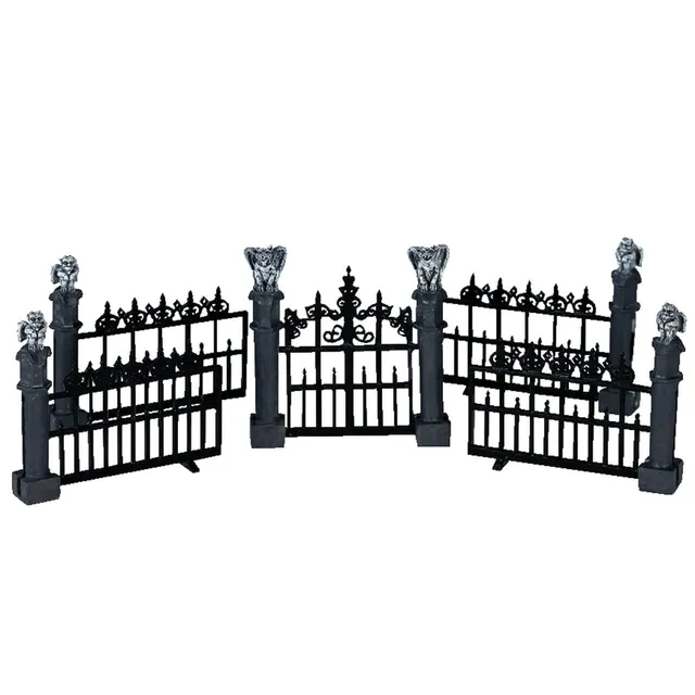 lemax-gargoyle-fence-set-de-5-cl-ture-village-halloween-spooky-town image 1