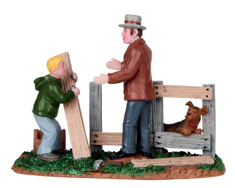 lemax-mending-fences-accessoire-village-miniature image 1