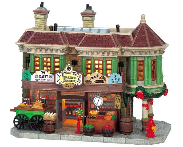 lemax-graham-s-grocery-picerie-miniature-lumineuse-village-de-no-l image 1