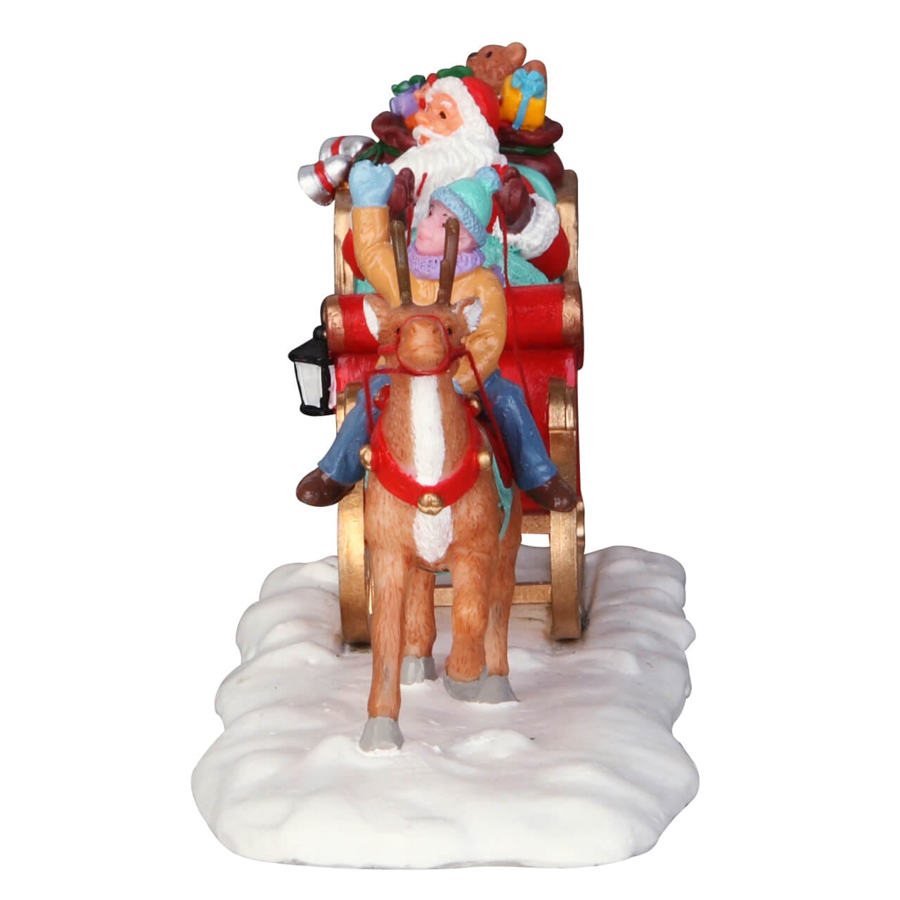 lemax-santa-s-sleigh-tra-neau-p-re-no-l-miniature-avec-enfant-et-renne image 2
