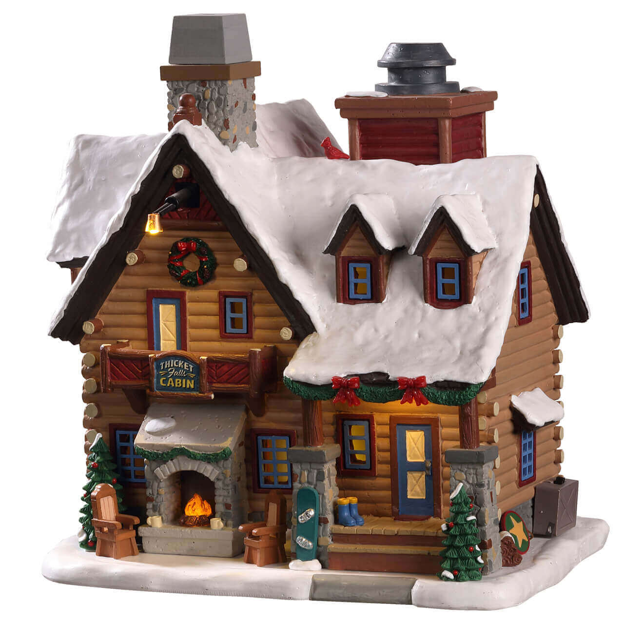 lemax-thicket-falls-cabin-chalet-miniature-lumineux-vail-village image 2