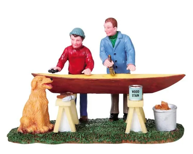 lemax-kayak-building-accessoire-b-timent-kayaks-miniature image 1