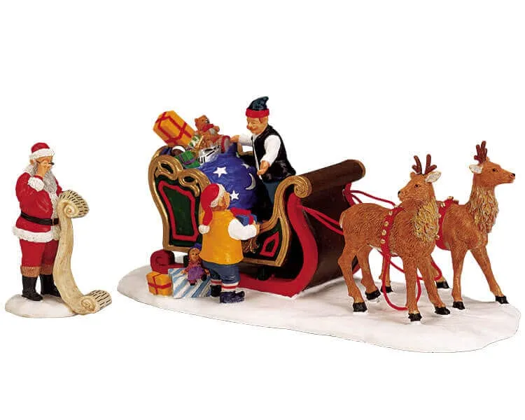 lemax-loading-up-santa-s-sleigh-sc-ne-chargement-du-tra-neau image 1