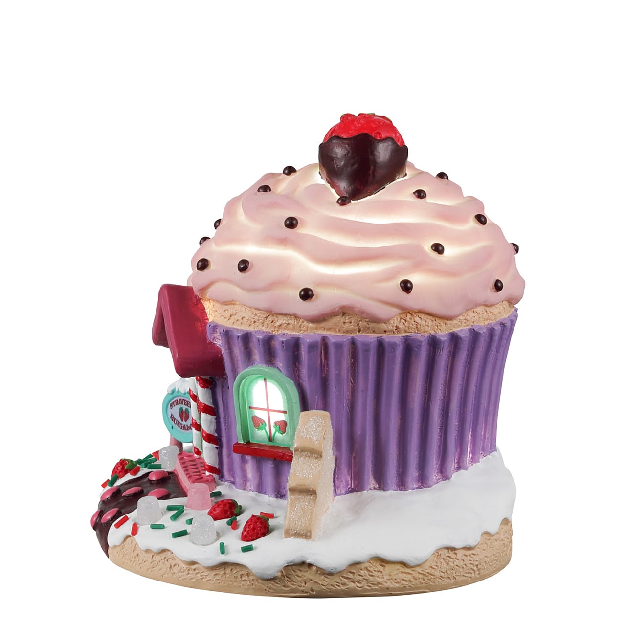 lemax-strawberry-bungalow-maison-camp-cupcake-lumineuse image 3