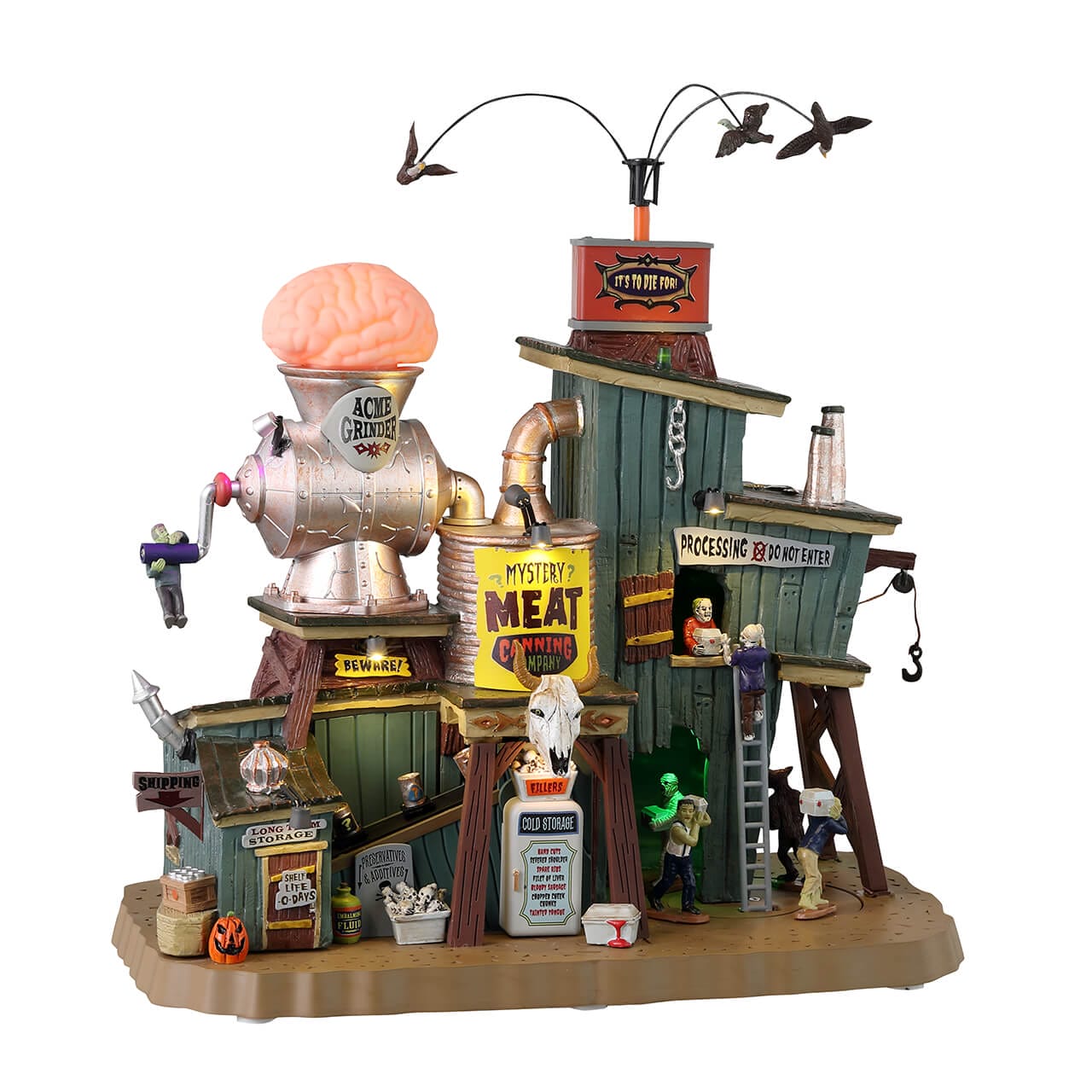 lemax-mystery-meat-canning-co-b-timent-anim-lumineux-spooky-town image 1
