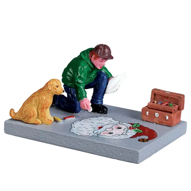 lemax-sidewalk-chalk-artist-figurine-village-de-no-l image 1