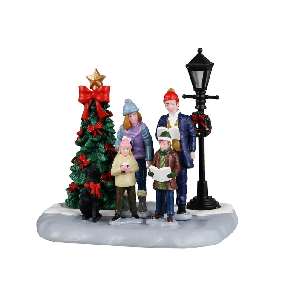 lemax-family-caroling-figurine-sc-ne-famille-chant-de-no-l-avec-sapin image 1