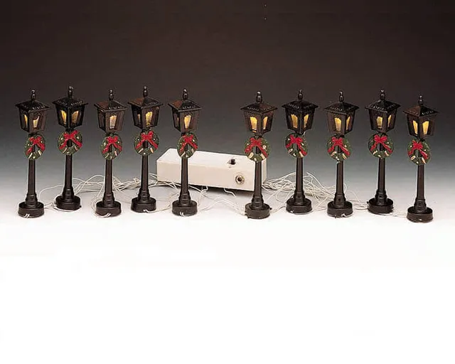 lemax-4-street-lamp-lot-de-4-r-verb-res-miniatures-lumineux image 1