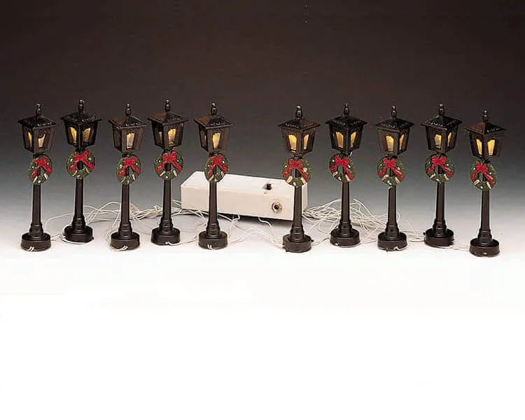 lemax-4-street-lamp-lot-de-4-r-verb-res-miniatures-lumineux image 1