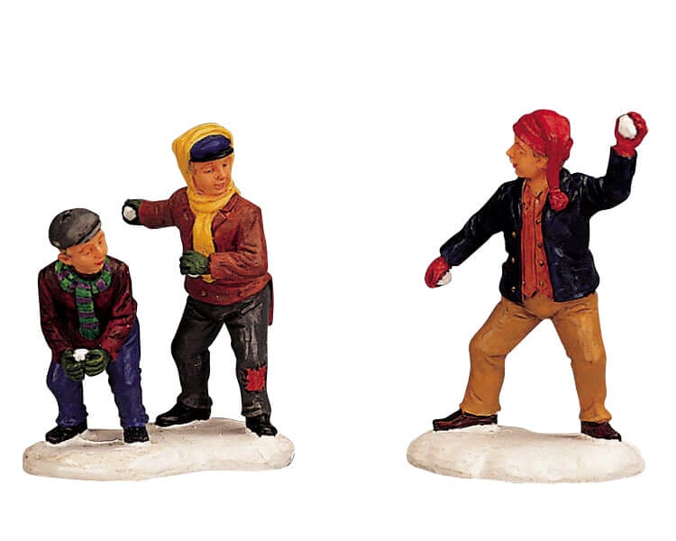 lemax-snowball-fight-figurines-bataille-de-boules-de-neige image 1