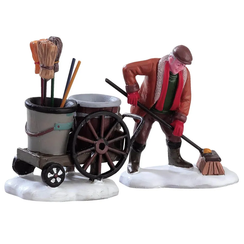 lemax-street-sweeper-set-de-2-figurines-village-de-no-l image 1