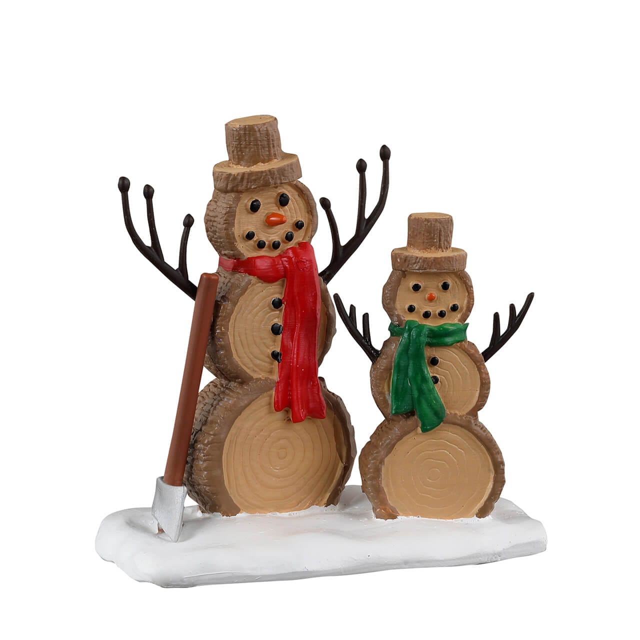 lemax-log-snowmen-figurines-bonhommes-de-neige-en-rondins image 2