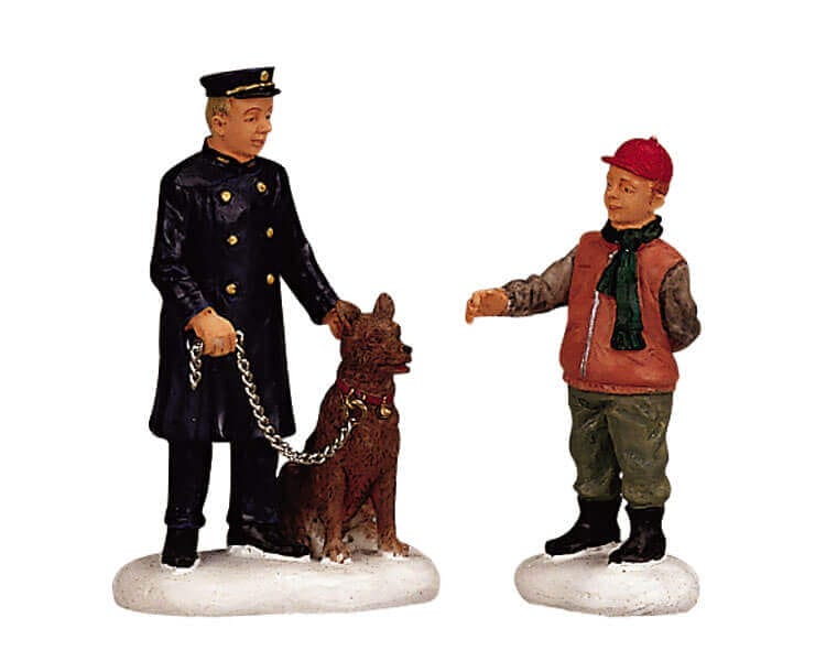 lemax-policeman-and-friend-figurines-village-de-no-l image 1