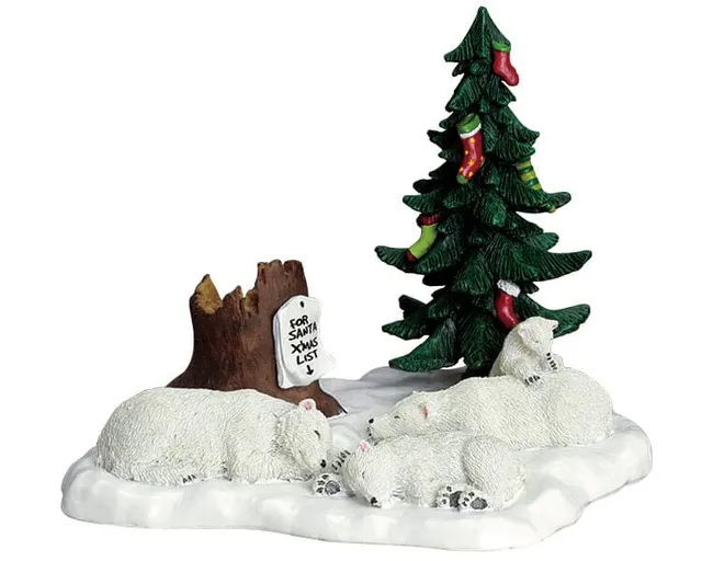 lemax-polar-bear-wishlist-figurine-ours-polaires-village-de-no-l image 1