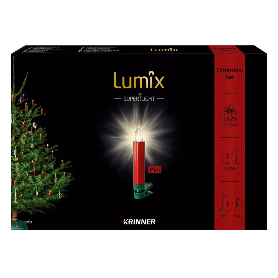 krinner-lumix-superlight-rouge-m-tal-mini-extension-6-bougies-led image 1